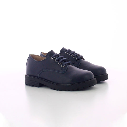 DERBIE CUIR BLEU MARINE A LACETS