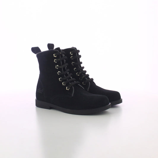 BOTTINE FILLE NUBUCK NOIR