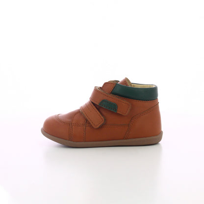 BOTTILLON CUIR A SCRATCHE CAMEL BEBE GARCON