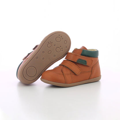 BOTTILLON CUIR A SCRATCHE CAMEL BEBE GARCON