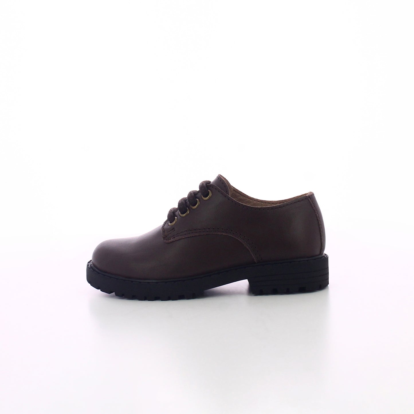 DERBIE CUIR MARRON A LACETS