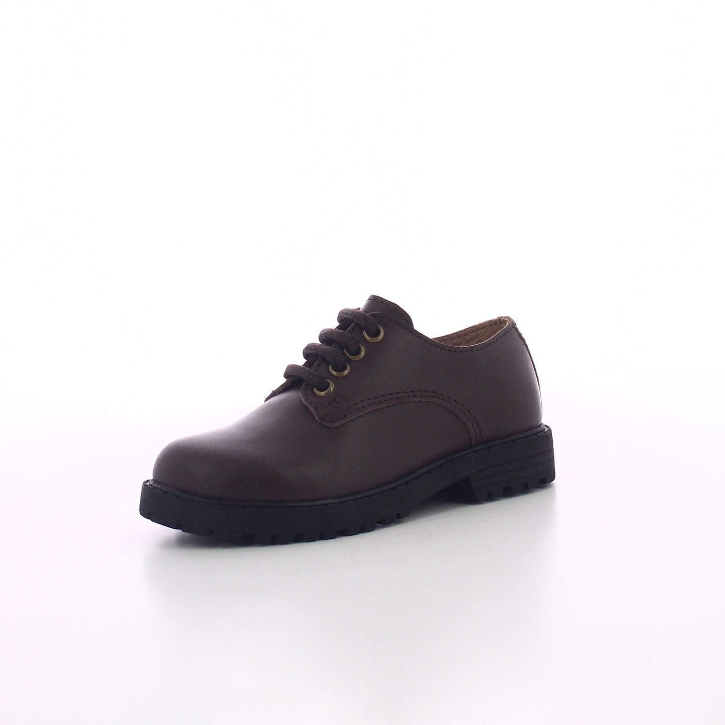 DERBIE CUIR MARRON A LACETS