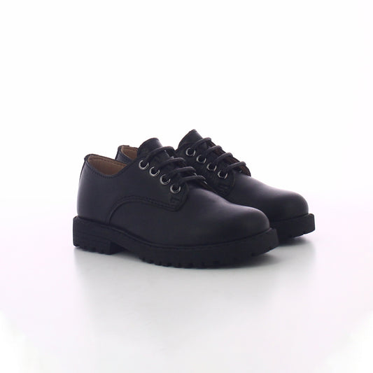 DERBIE CUIR NOIR A LACETS