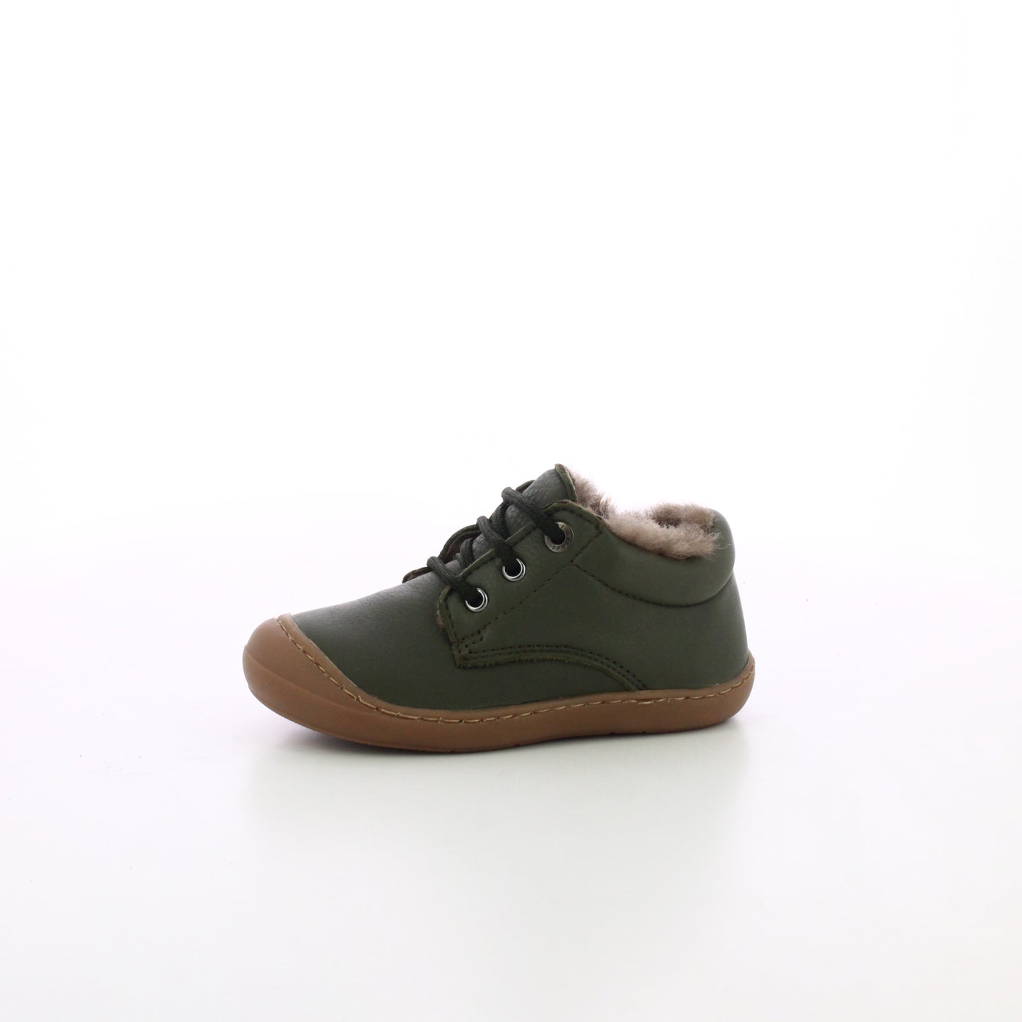 BOTTILLON FOURRE BEBE & ENFANT VERT KAKI A LACETS