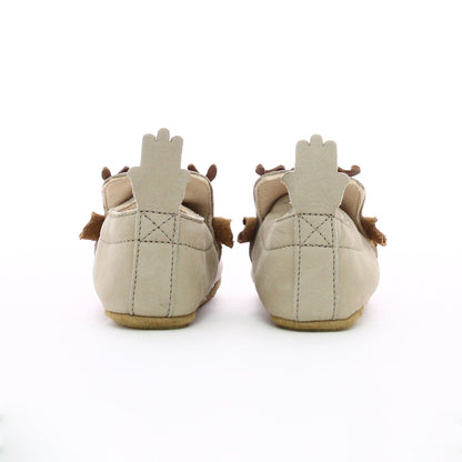 Chausson en cuir enfant en bas âge beige camel - Cerf